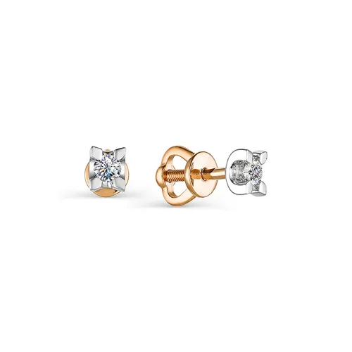 Серьги пусеты-гвоздики, Золото 585, С0622-120