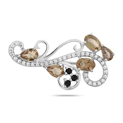  Брошь Серебро 925, Султанит 652991