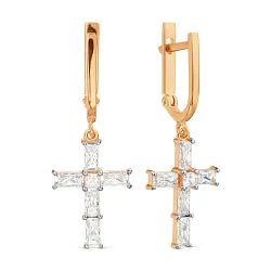 Серьги, Золото 585, Фианит Т142029277 Серьги, Золото 585, Фианит Т142029277