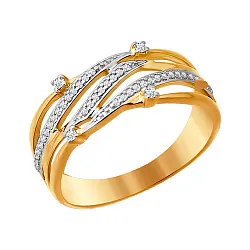 Кольцо Золото 585, Фианит 016490 Кольцо Золото 585, Фианит 016490