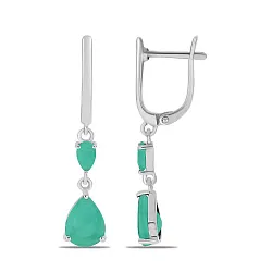 Серьги, Серебро 925, Изумруд 657812