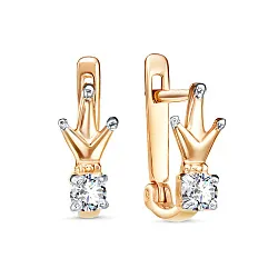 Детские серьги,  Золото 585, Фианит 2465207 1 1 1 Детские серьги,  Золото 585, Фианит 2465207 1 1 1