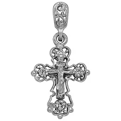 Подвеска крест, Серебро 925, Фианит KP 8