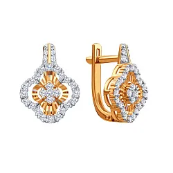 Серьги, Золото 585, Бриллиант Т14162Г803