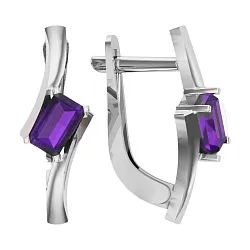 Серьги, Серебро 925, Аметист С625-6073Ам Серьги, Серебро 925, Аметист С625-6073Ам
