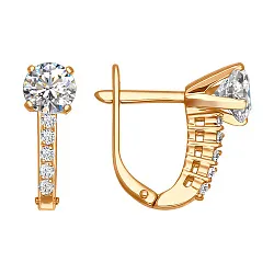 Серьги, Золото 585, Фианит 81020003 Серьги, Золото 585, Фианит 81020003