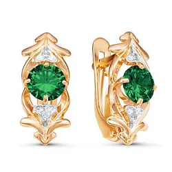 Серьги, Золото 585, Кварц 324069 Серьги, Золото 585, Кварц 324069