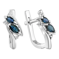 Серьги, Золото 585, Сапфир 06-42E00226-S0DDSA Серьги, Золото 585, Сапфир 06-42E00226-S0DDSA
