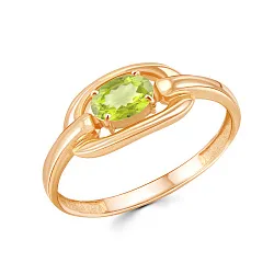 Кольцо Золото 585, Хризолит 02-51-0392-05