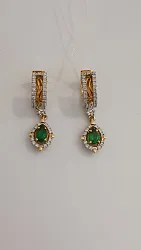 Серьги, Золото 585, Изумруд 54010141-1ж