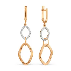 Серьги, Золото 585, Фианит Т147029607