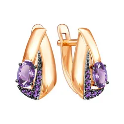 Серьги, Золото 585, Фианит 02-8663