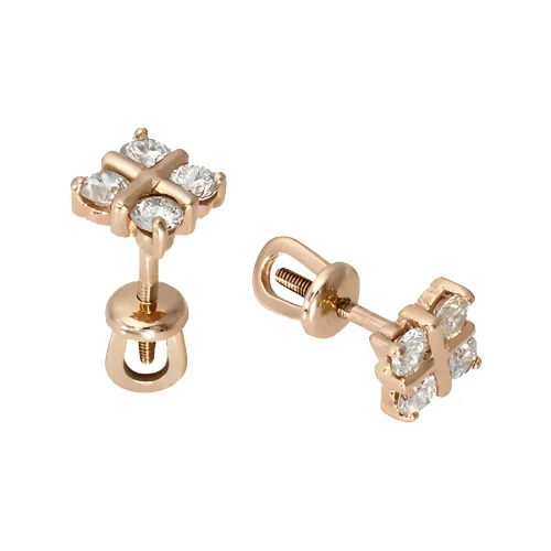 Серьги пусеты-гвоздики, Золото 585, 122711ю