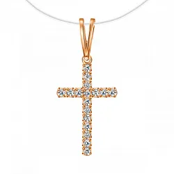 Подвеска крест, Золото 585, Фианит Подвеска СК27.01/бцФ/з585 Подвеска крест, Золото 585, Фианит Подвеска СК27.01/бцФ/з585