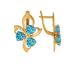 Серьги, Золото 585, Топаз 204008 1 6 10