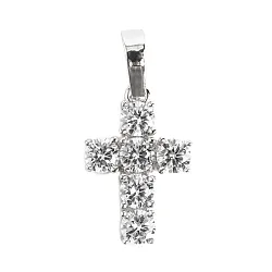 Подвеска крест, Серебро 925, Фианит п105033р