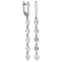 Серьги, Серебро 925, Фианит LLE 55555RK