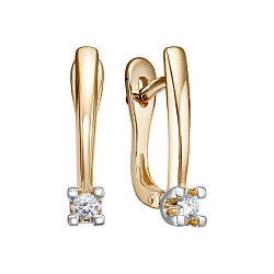 Серьги, Золото 585, Бриллиант С112-8988