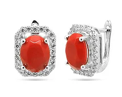 Серьги, Серебро 925, коралл прессованный 635798