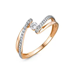 Кольцо Золото 585, Фианит 1105798