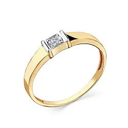 Кольцо Золото 585, Фианит 001-0436-0001-011