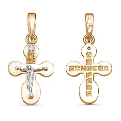 Подвеска крест, Золото 585, Бриллиант 10-14-0065