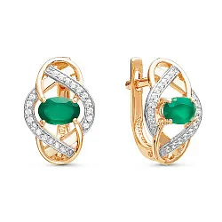 Серьги, Золото 585, Изумруд С112-3724ГТИ