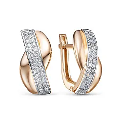 Серьги, Золото 585, Фианит 120093 Серьги, Золото 585, Фианит 120093