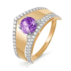 Кольцо Золото 585, Аметист 311316