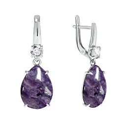 Серьги, Серебро 925, Чароит 2340460502
