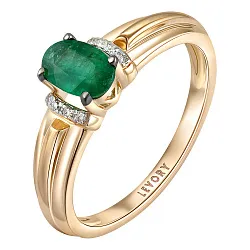 Кольцо Золото 585, Изумруд 65-41R01401-S0DDEM