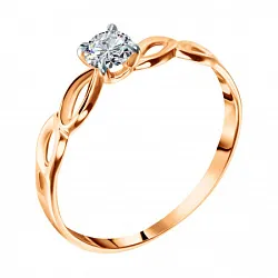 Кольцо Золото 585, Фианит КольцоКЛ-23/17,0/бцФ/з585