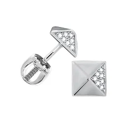 Серьги пусеты-гвоздики, Серебро 925, Фианит 2340200544