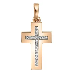 Подвеска крест, Золото 585, Бриллиант 84-41P00345-S0DD