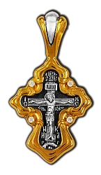 Подвеска крест, Серебро 925, Фианит 08617