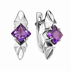 Серьги, Серебро 925, Аметист С625-5455Ам Серьги, Серебро 925, Аметист С625-5455Ам
