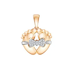 Подвеска фантазийная,  Золото 585, Фианит 03-3625