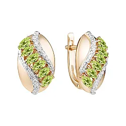 Серьги, Золото 585, Хризолит С122-4274Хр Серьги, Золото 585, Хризолит С122-4274Хр