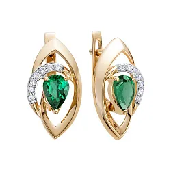 Серьги, Золото 585, Изумруд С112-7878ГТИ