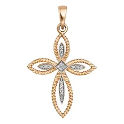 Подвеска крест, Золото 585, Бриллиант 84-41P01350-S0DD