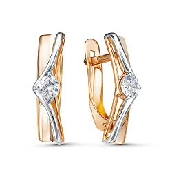 Серьги, Золото 585, Фианит 1202254