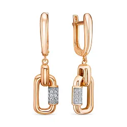 Серьги, Золото 585, Фианит 120140 Серьги, Золото 585, Фианит 120140