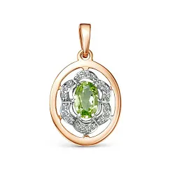 Подвеска фантазийная,  Золото 585, Хризолит 3673408 1 12 1