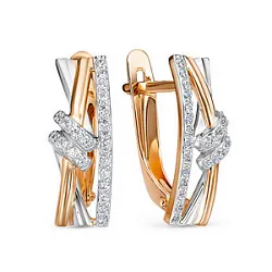 Серьги, Золото 585, Фианит 1205323 Серьги, Золото 585, Фианит 1205323