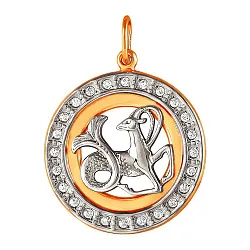Подвеска знак зодиака Козерог 22.12-19.01, Золото 585, Фианит 327607 1 1 1коз
