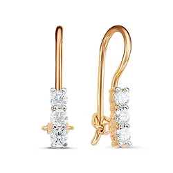 Детские серьги,  Золото 585, Фианит 2424307 1 1 1