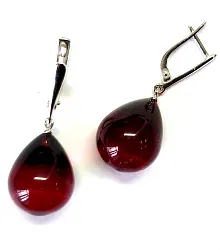 Серьги, Серебро 925, Янтарь 1454р-с