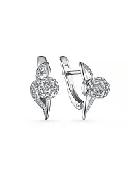 Серьги, Серебро 925, Фианит С-092рСв
