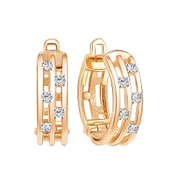 Серьги, Золото 585, Фианит 04-52-0407-00 Серьги, Золото 585, Фианит 04-52-0407-00