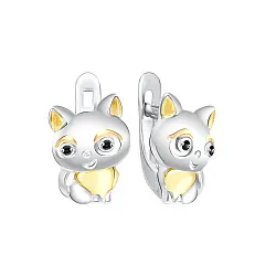 Детские серьги,  Серебро 925, Фианит 90-62-0318-1-04